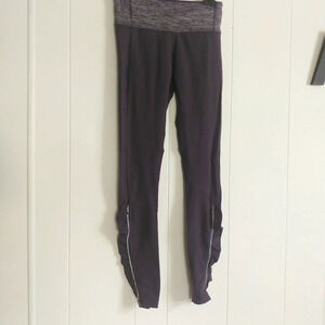 Lululemon Speed Tight Full Ankle Length Ruched Leg Pants Ruffled Sz. 6 Gray